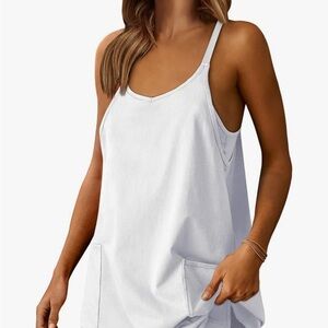 White Sleeveless Top with Pockets